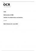 OCR A Level Mathematics B (MEI) H640/02 JUNE 2023 MARK SCHEME: Pure Mathematics and Statistics