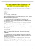 REAL-ESTATE WRA TEST QUESTIONS AND ANSWER WITH RATIONALE RATED A+