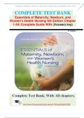 Essentials of Maternity, Newborn, and Women's Health Nursing 4th Edition Chapter 1-24| Complete Guide With Answers key