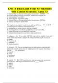 EMT-B Final Exam Study Set Questions with Correct Solutions | Rated A+