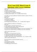 West Coast EMT Block Exam #1 Questions with Correct Solutions