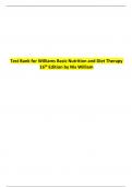 Test Bank for Williams Basic Nutrition and Diet Therapy 15th Edition Staci Nix Updated