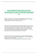 EMT FISDAP TRAUMA EXAM | QUESTIONS AND ANSWERS GRADED A+