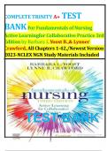 COMPLETE TRINITY A+ TEST BANK For Fundamentals of Nursing Active Learning for Collaborative Practice 3rd Edition by Barbara L.Yoost B.,& Lynner Crawford, All Chapters 1-42,/Newest Version 2023-NCLEX NGN Study Materials Included