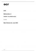 ocr A Level Mathematics A H240-01 June2023 Mark Scheme.