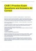 Bundle For CAIB Exam Questions with Correct Answers