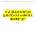 AHA BLS Exam Review QUESTIONS & ANSWERS, 2023 UPDATE