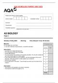 AQA AS BIOLOGY PAPER 1 QUESTION PAPER  MAY 2023 