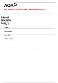 AQA A-level BIOLOGY 7402/1 Paper 1 Question Paper and Mark scheme June 2023