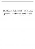 ACLS Exam 2 (Latest 2023 - 2024) Actual Questions and Answers 100% Correct