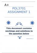 POL3701 ASSIGNMENT 1(COMPLETE ANSWERS) 2023 ()  