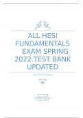 ALL HESI FUNDAMENTALS EXAM SPRING 2023.TEST BANK UPDATED Assured Correct Answers