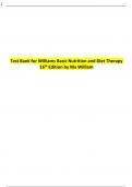 TEST BANK FOR WILLIAMS’ BASIC NUTRITION AND DIET THERAPY 16TH EDITION BY NIX
