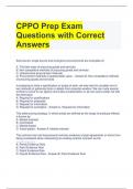 CPPO Prep Exam Questions with Correct Answers 