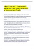 CPPB Domain 1 Procurement Administration Exam Questions and Answers A Grade 