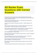 AD Banker Exam Questions with Correct Answers