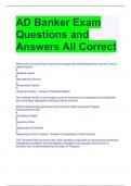 AD Banker Exam Questions and Answers All Correct 