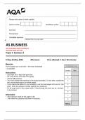 AQA AS BUSINESS PAPER 1 and Paper 2 BUSINESS 2 QUESTION PAPER MAY 2023