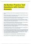 Ad Banker Practice Test Questions with Correct Answers 