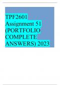 TPF2601 Assignment 51 (PORTFOLIO COMPLETE ANSWERS) 2023