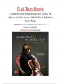 ANATOMY AND PHYSIOLOGY : THE UNIT OF FORM AND FUNCTION 9th EDITION BY KENNETH SALADIN ALL CHAPTERS INCLUDED ISBN-13978-1260256000