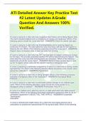 ATI DetailedAnswer KeyPracticeTest #2LatestUpdatesAGrade QuestionAndAnswers100%  Verified. AnurseiscaringforaclientwhohascongestiveheartfailureandistakingDigoxindaily. The client refused breakfast and is complaining of nausea and weakness. Which of the fo