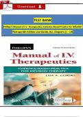 TEST BANK for Phillips’s Manual of I.V. Therapeutics; Evidence-Based Practice for Infusion Therapy 8th Edition by Lisa Gorski, ISBN: 9781719646093, All 12 Chapters Covered, Verified Latest Edition