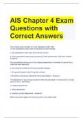 AIS Chapter 4 Exam Questions with Correct Answers 