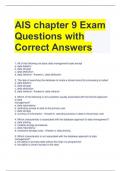 AIS chapter 9 Exam Questions with Correct Answers 