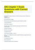 AIS Chapter 1 Exam Questions with Correct Answers 