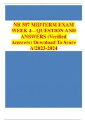 NR 507 MIDTERM EXAM WEEK 4 – QUESTION AND ANSWERS (Verified Answers) Download To Score A