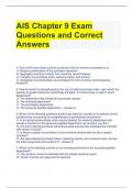 AIS Chapter 9 Exam Questions and Correct Answers 