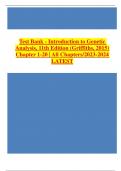 Test Bank - Introduction to Genetic Analysis, 11th Edition (Griffiths, 2015) Chapter 1-20 | All Chapters