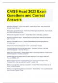 CAISS Head 2023 Exam Questions and Correct Answers 