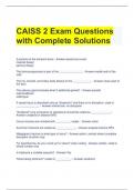 CAISS 2 Exam Questions with Complete Solutions 