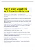 CSTR Exam Questions with Complete Solutions 