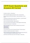 CSTR Exam Questions and Answers All Correct 