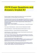 CSTR Exam Questions and Answers Graded A+