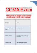 CCMA Exam Questions to prepare for national certification (AMT, NHA, AAMA
