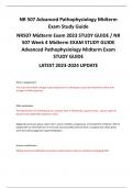 NR 507 Advanced Pathophysiology Midterm  Exam Study Guide NR507 Midterm Exam 2023 STUDY GUIDE / NR  507 Week 4 Midterm EXAM STUDY GUIDE Advanced Pathophysiology Midterm Exam STUDY GUIDE LATEST 2023-2024 UPDATE