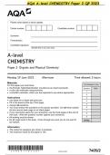 PACKAGE:- AQA A-level CHEMISTRY Paper 1, 2 & 3 QP 2023