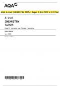 AQA A-level CHEMISTRY 7405/1 Paper 1 MS 2023 V:1.0 Final