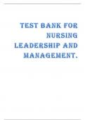  Nursing Leadership and Management 