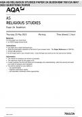 AQA AS RELIGIOUS STUDIES PAPER 2A BUDDHISM 7061/2A MAY 2023 QUESTIONS PAPER