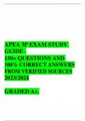 APEA 3P EXAM STUDY GUIDE 100%VERIFIED QUESTIONS AND ANSWERS.