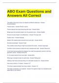 ABO Exam Questions and Answers All Correct 