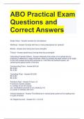 ABO Practical Exam Questions and Correct Answers 