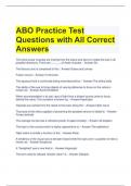 ABO Practice Test Questions with All Correct Answers 