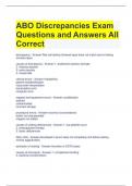 ABO Discrepancies Exam Questions and Answers All Correct 