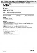 AQA A-LEVEL PSYCHOLOGY PAPER 3 ISSUES AND OPTIONS IN PSYCHOLOGY 7182/3 JUNE 2023 QUESTIONS PAPER